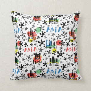 Asia   Symbols Pattern Cushion