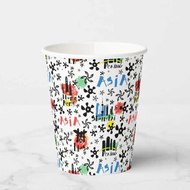 Asia | Symbols Pattern Paper Cups (Left)