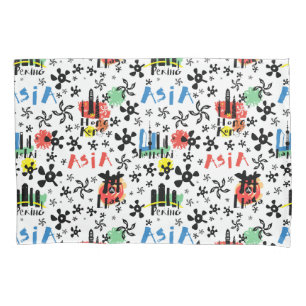 Asia Symbols Pattern Pillowcase