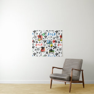 Asia Symbols Pattern Tapestry