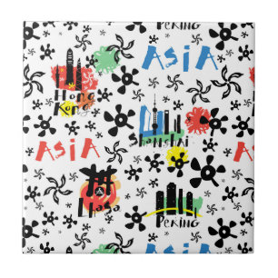 Asia   Symbols Pattern Tile
