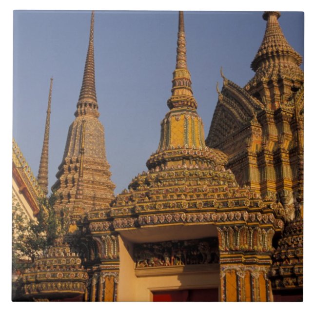 Asia, Thailand, Bangkok, Wat Po, city's oldest Tile (Front)