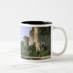 Asia, Thailand, Krabi. West Railay Beach, long Two-Tone Coffee Mug