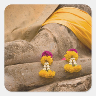 Asia, Thailand, Siam, Buddha at Ayutthaya 2 Square Sticker