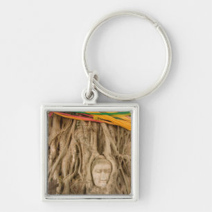 Asia, Thailand, Siam, Buddha in tree ruts at Key Ring