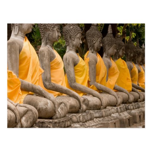 Image of Asia, Thailand, Siam, Buddhas at Ayutthaya Postcard