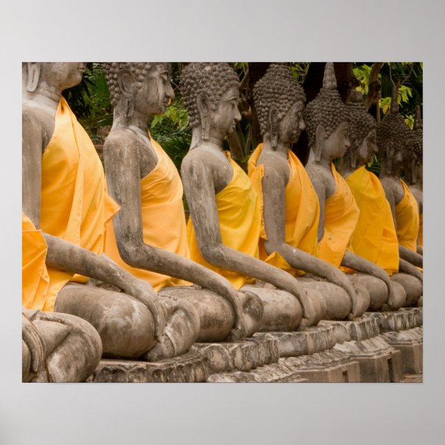 Asia, Thailand, Siam, Buddhas at Ayutthaya Poster (Front)
