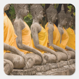 Asia, Thailand, Siam, Buddhas at Ayutthaya Square Sticker