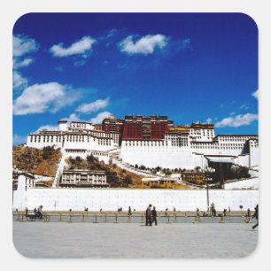 Asia, Tibet, Lhasa, Potala Palace. UNECSO Square Sticker