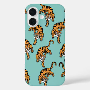 Asia Tiger Pattern iPhone 16 Case