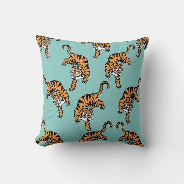 Asia Tiger Pattern Cushion (Front)