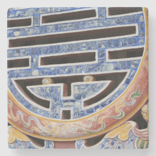 Asia, Vietnam. Decorated window Stone Coaster