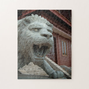 Asia, Vietnam. Lion sculpture at Chau Doc Jigsaw Puzzle