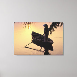 Asia, Vietnam, Mekong Delta, Can Tho. Evening Canvas Print