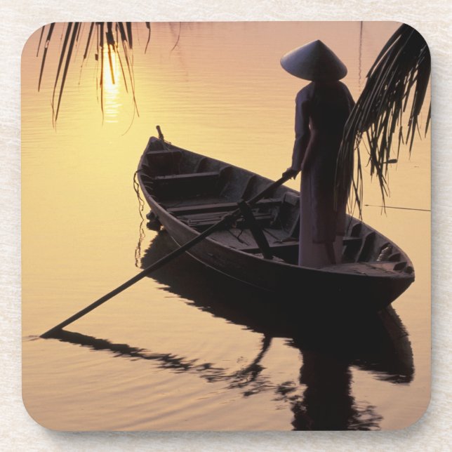 Asia, Vietnam, Mekong Delta, Can Tho. Evening Coaster (Front)