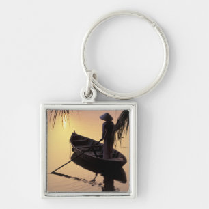 Asia, Vietnam, Mekong Delta, Can Tho. Evening Key Ring
