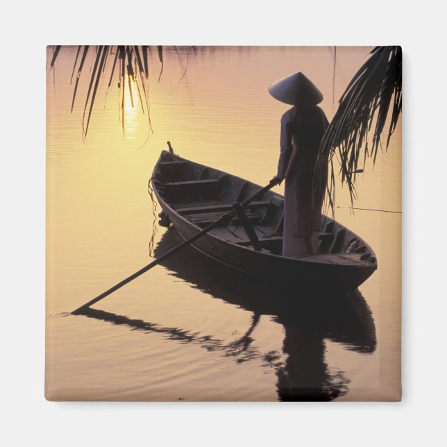 Asia, Vietnam, Mekong Delta, Can Tho. Evening Magnet (Front)