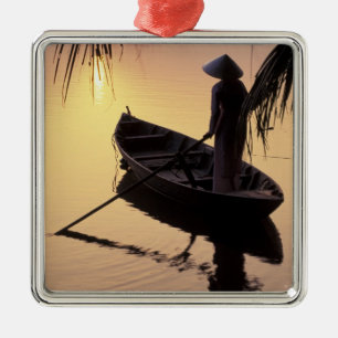 Asia, Vietnam, Mekong Delta, Can Tho. Evening Metal Tree Decoration