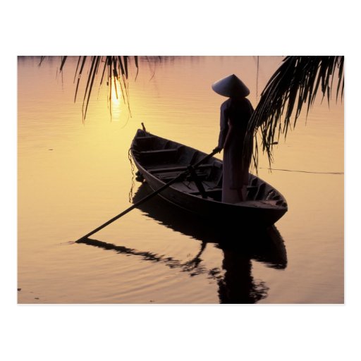 Image of Asia, Vietnam, Mekong Delta, Can Tho. Evening Postcard