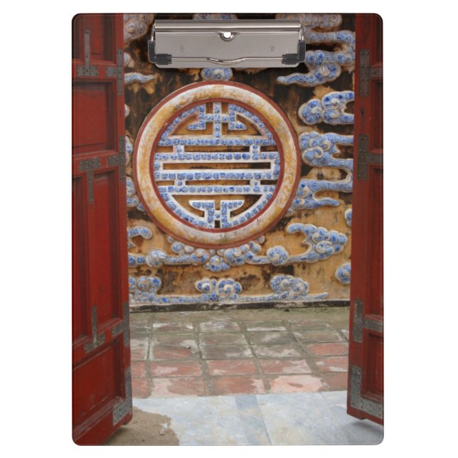Asia, Vietnam. Ornate wall at the Citadel Clipboard (Front)