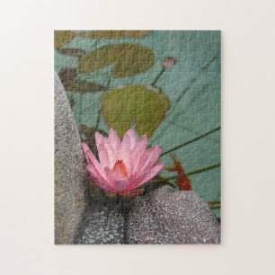 Asia, Vietnam. Water lily in a temple pond Jigsaw Puzzle
