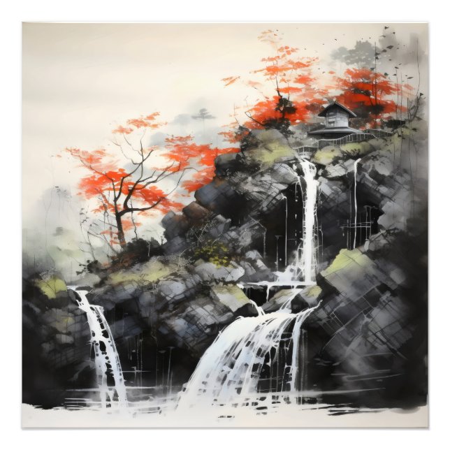 Asia Waterfall Landscape Photo Print (Front)