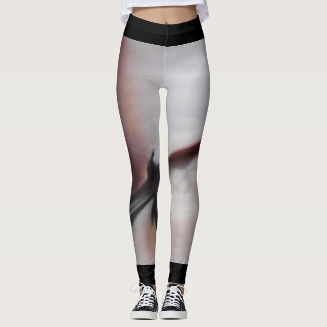 Asia Waters Brown Abstract Dance Leggings (Front)