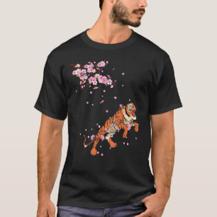 Asia Wild Animal Cherry Blossom Predator Sakura Tr T-Shirt