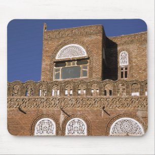 Asia, Yemen, Sana'a. Yemeni architecture detail. Mouse Mat