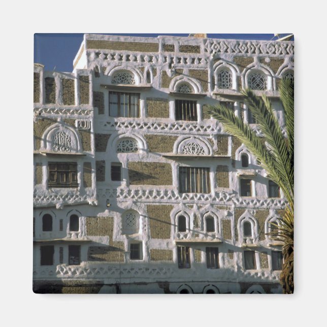 Asia, Yemen, Sana'a. Yemeni house. Magnet (Front)