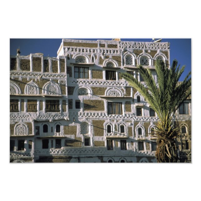 Asia, Yemen, Sana'a. Yemeni house. Photo Print (Front)