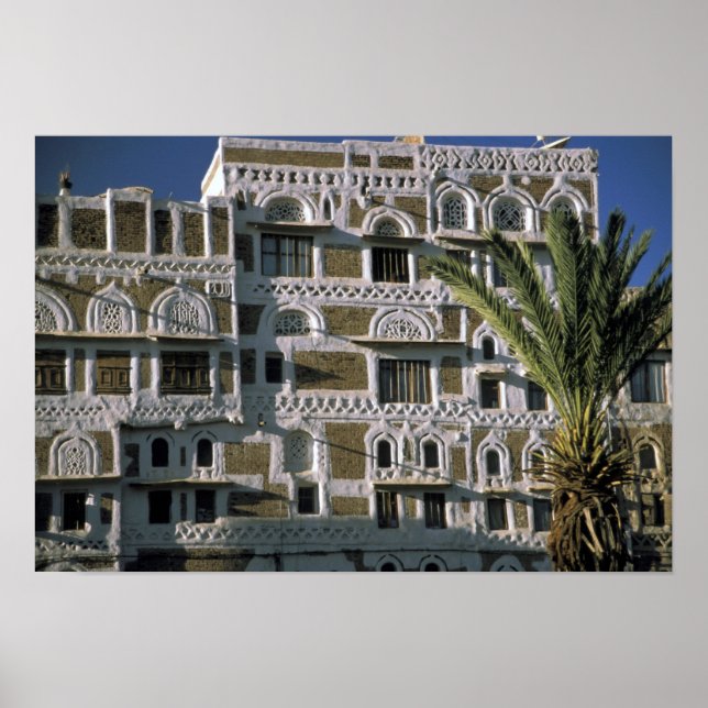 Asia, Yemen, Sana'a. Yemeni house. Poster (Front)