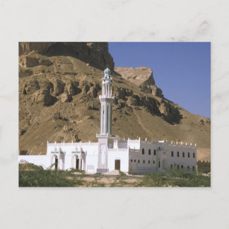 Asia, Yemen, Tarim. White mosque. Postcard