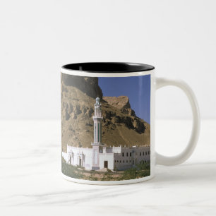 Asia, Yemen, Tarim. White mosque. Two-Tone Coffee Mug