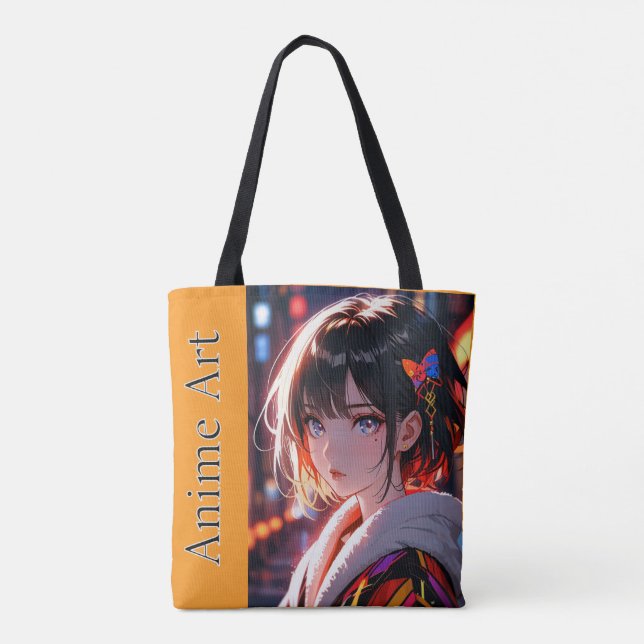 Asian anime cute girl designトートバッグ tote bag (Back)