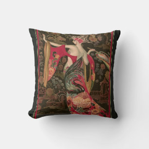 Asian Art Deco Decor Pillow