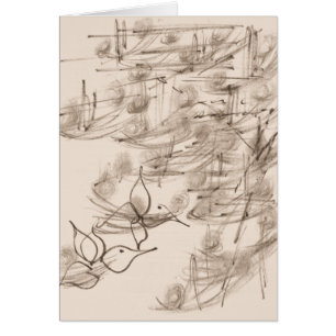 Asian Art & Flowers Stoned Card