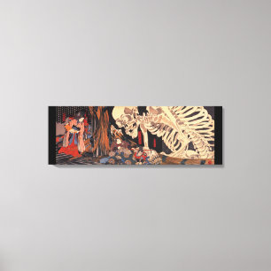 Asian art skeleton canvas print