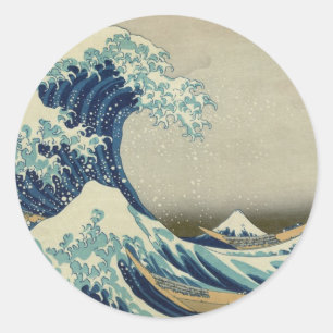 Asian Art - The Great Wave off Kanagawa Classic Round Sticker