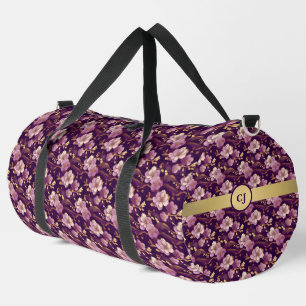 Asian Artistry Personalised Gold and Purple Duffle Bag