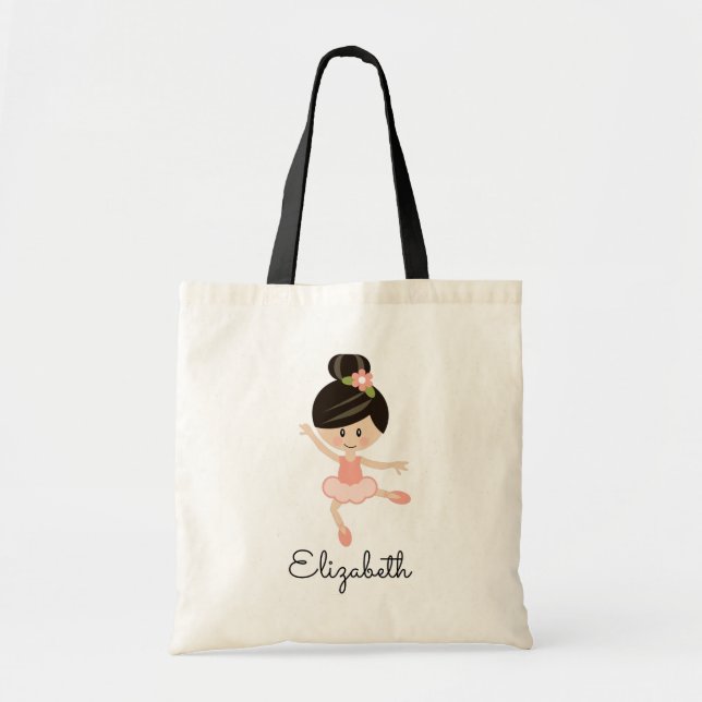 Asian Ballerina Ballet Tote Bag (Front)