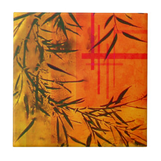 Asian Bamboo Art Tile