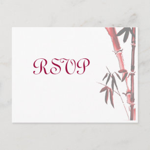 Asian Bamboo Wedding RSVP Postcard