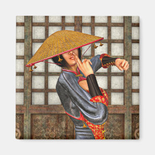 Asian Battle Woman Magnet