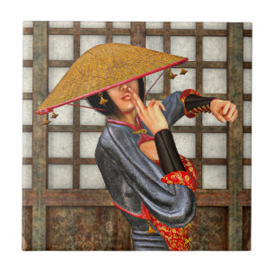 Asian Battle Woman Tile