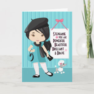 Asian Beautiful and Brave Girl Card