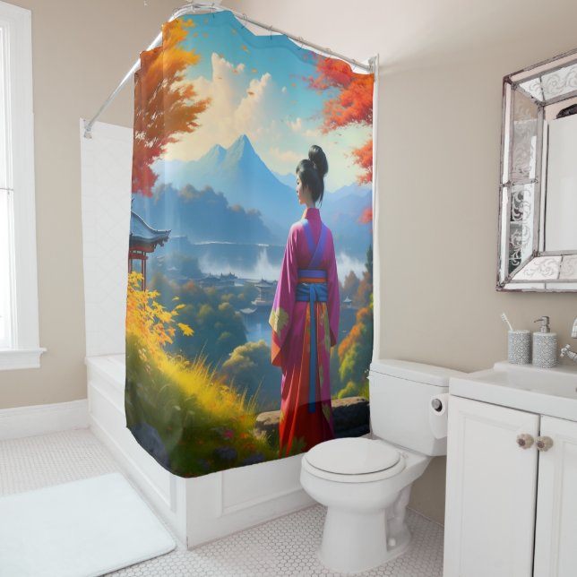 Asian Beauty  Shower Curtain (In Situ)