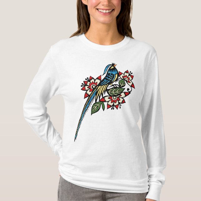 Asian Bird Deco T-Shirt (Front)