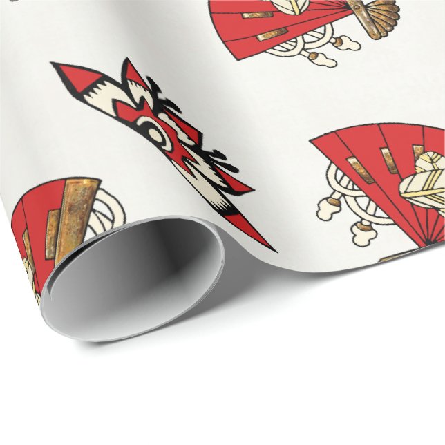 Asian Bird Deco Wrapping Paper (Roll Corner)