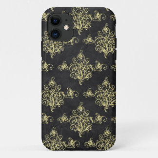 Asian Black and Gold Glitter Florish iPhone iPhone 11 Case
